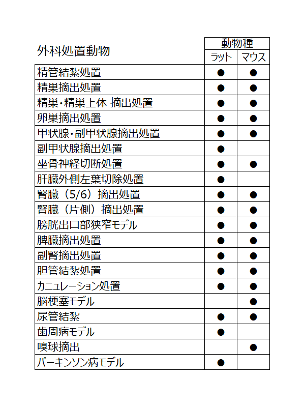 外科処置動物