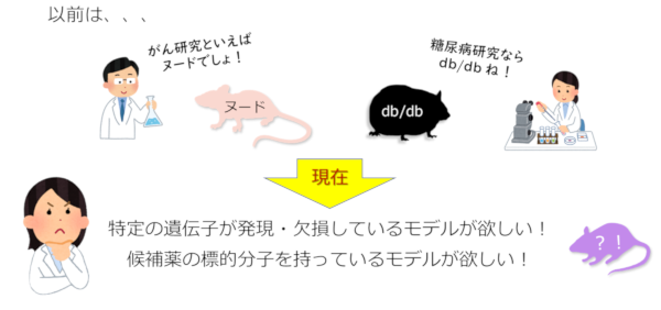 モデル動物のニーズは細分化