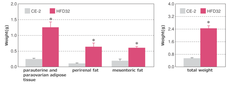 Adipose tissue weights
